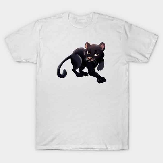 Cute Black Panther Drawing T-Shirt by Play Zoo